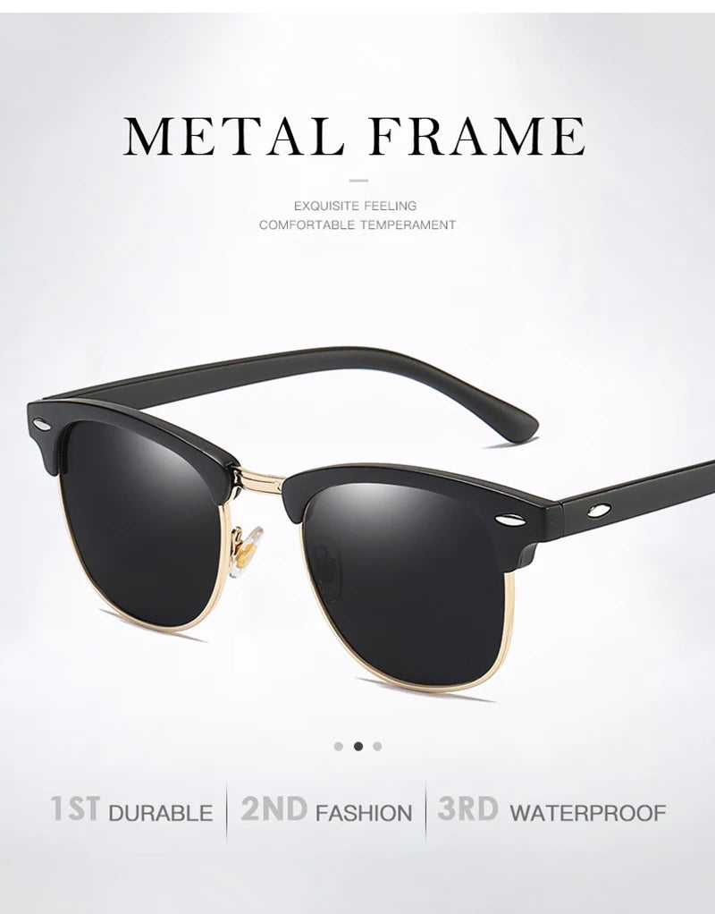 Classic Half Frame Polarized Sunglasses