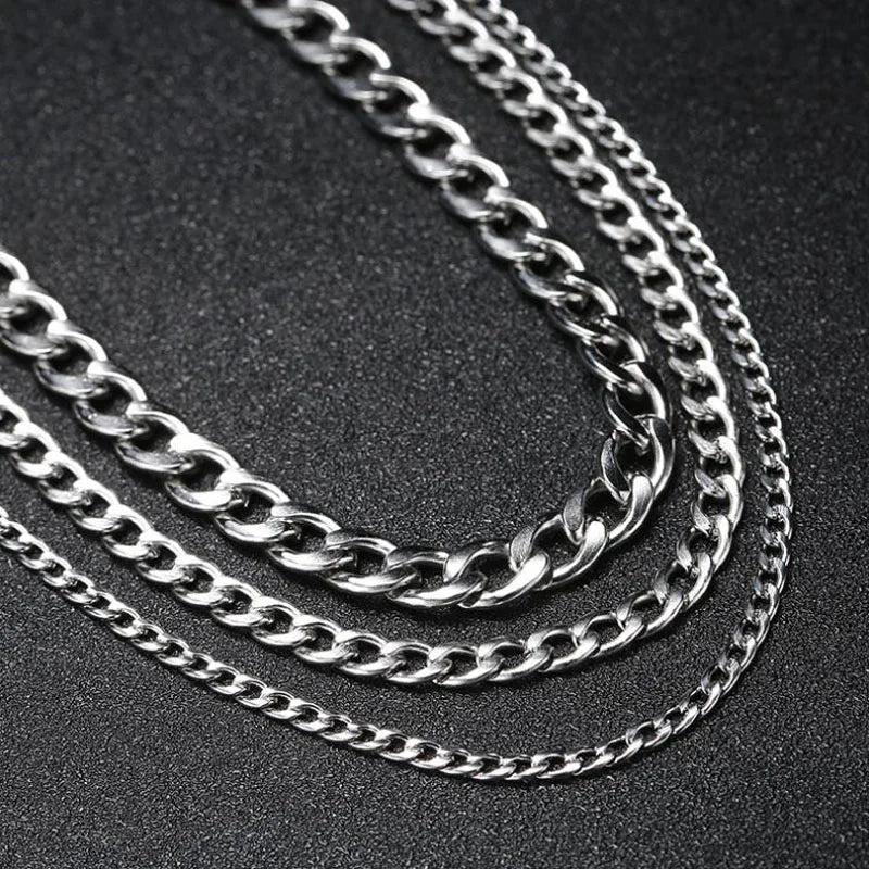 Stainless Steel Long Hip Hop Chain Necklace for Men & Women