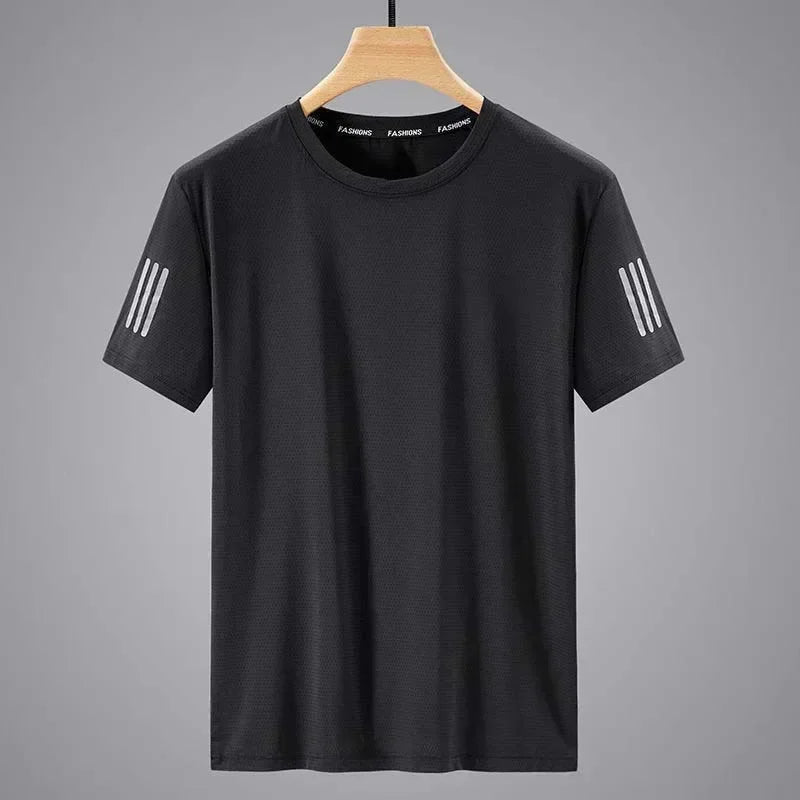 Summer Ice Silk Men's Round Neck T-shirt