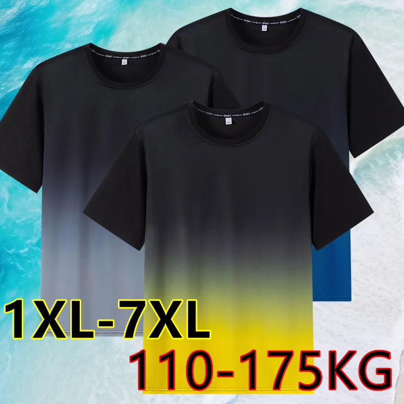 Men's Gradient Plus Size T-shirt 7XL