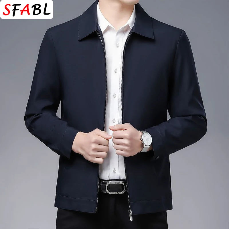 Men's Casual Business Blazer - Luxury Solid Color Jacket