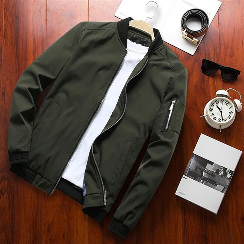 Men’s Slim Fit Bomber Jacket Windbreaker