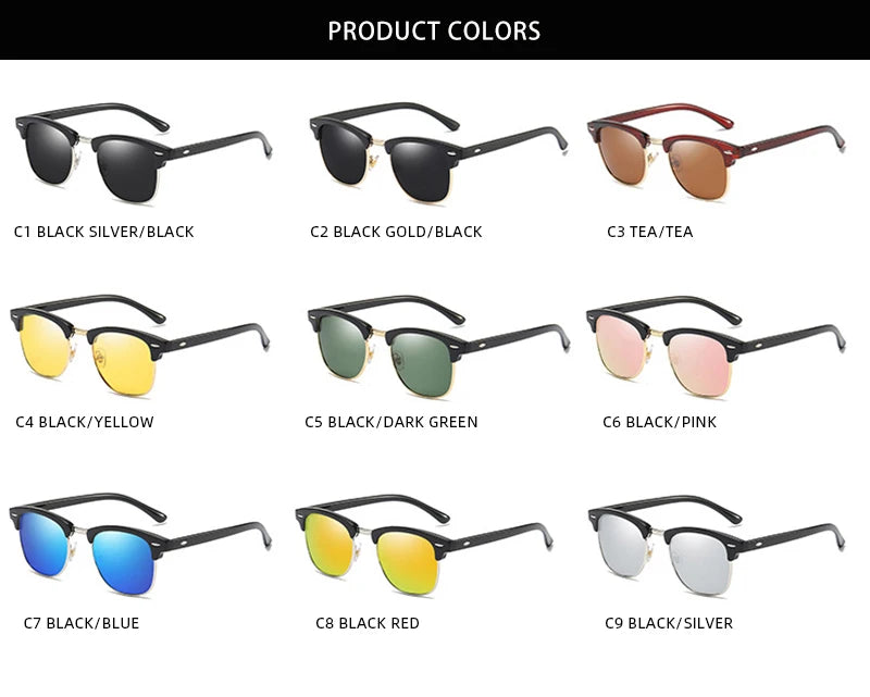 Classic Half Frame Polarized Sunglasses