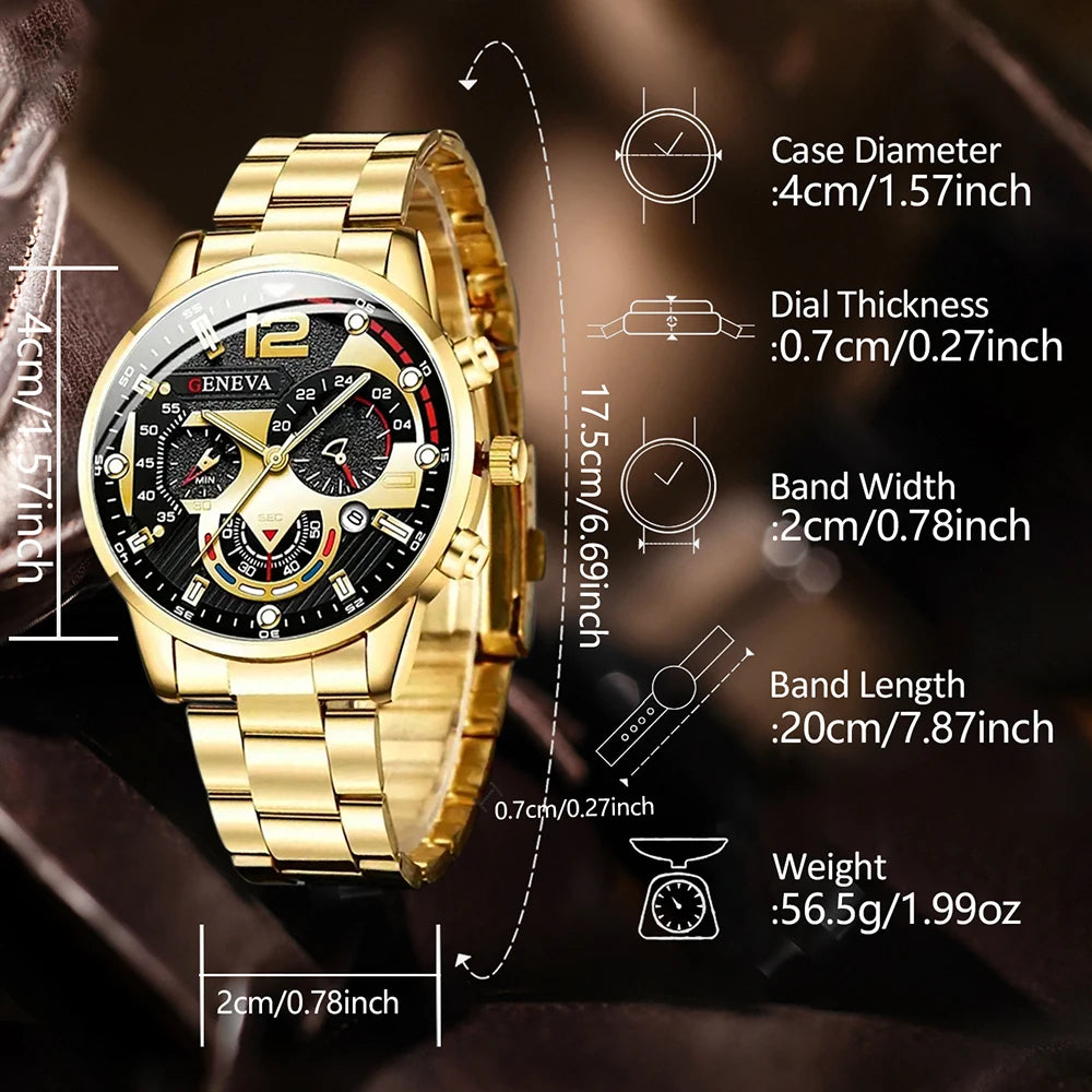 Fashion Mens Stainless Steel Watches Luxury Quartz Wristwatch Calendar Luminous Clock Men Business Casual Watch Reloj Hombre