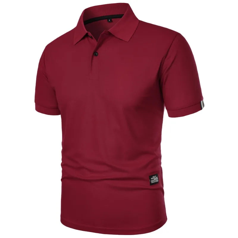 Men's Solid Color Polo Shirt – Short Sleeve Button T-Shirt Lapel, Lightweight Casual Streetwear