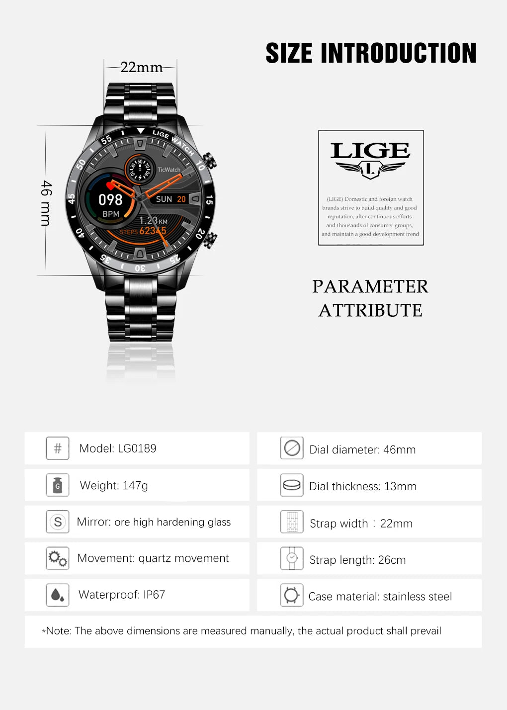 LIGE 2024 Men’s Smart Watch