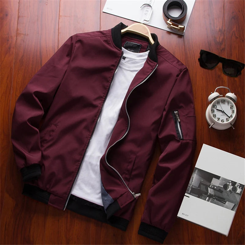 Men’s Slim Fit Bomber Jacket Windbreaker