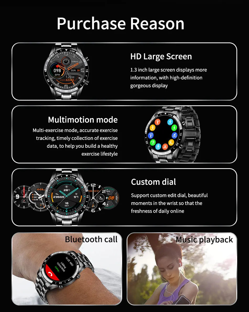 LIGE 2024 Men’s Smart Watch