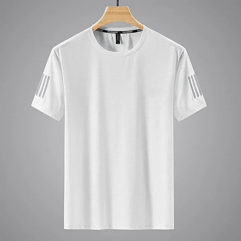 Summer Ice Silk Men's Round Neck T-shirt