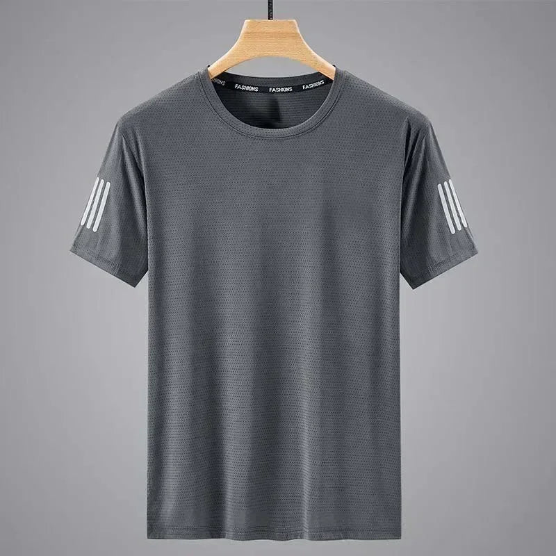 Summer Ice Silk Men's Round Neck T-shirt