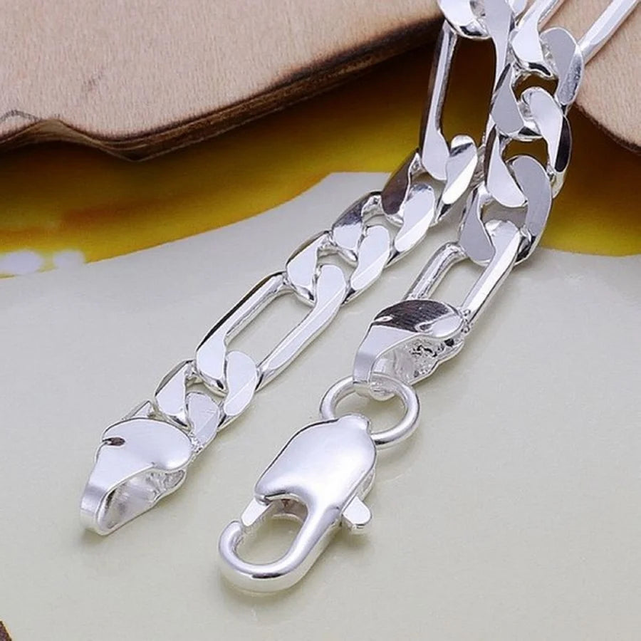 925 Sterling Silver 6mm Chain Bracelet – Elegant Gift for Men & Women