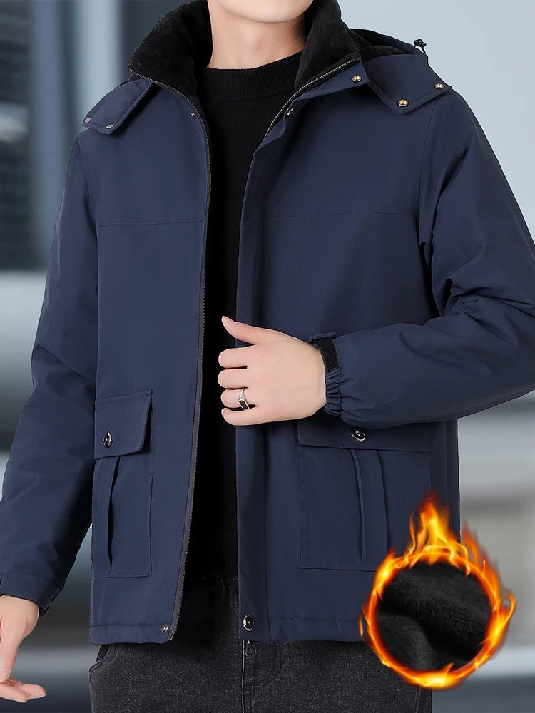 Plus Size Men's Winter Waterproof Parka