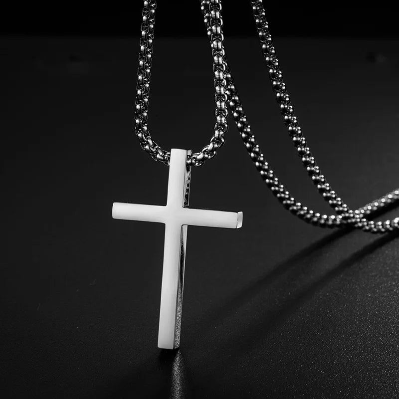 Stainless Steel Cross Pendant Necklace for Men & Women