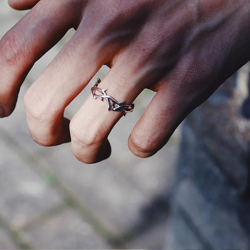 Punk Irregular Thorn Couple Ring