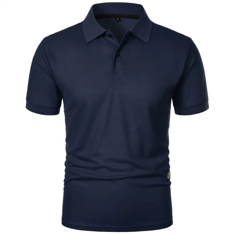 Men's Solid Color Polo Shirt – Short Sleeve Button T-Shirt Lapel, Lightweight Casual Streetwear