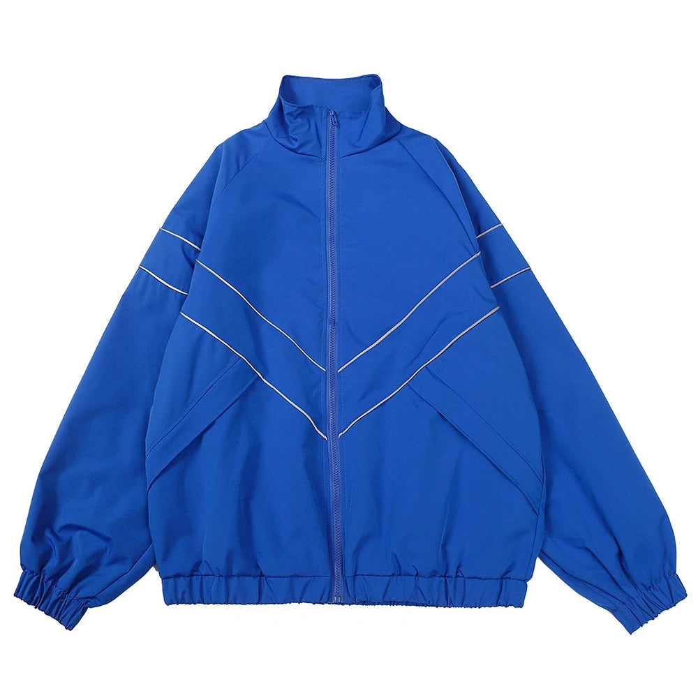 Hip Hop Varsity Jacket - Color Block Patchwork Windbreaker