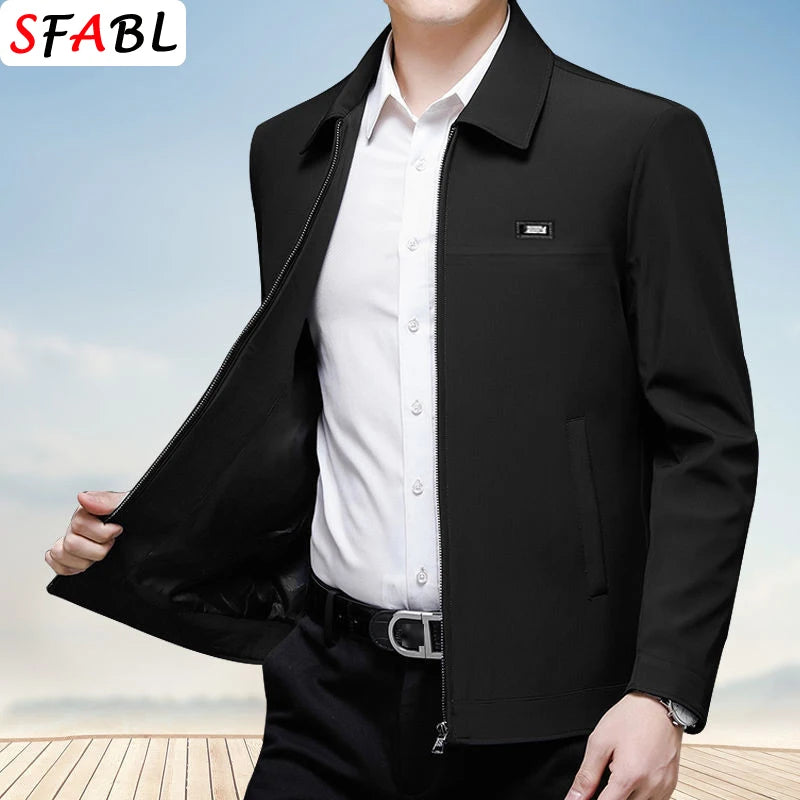 Men's Casual Business Blazer - Luxury Solid Color Jacket