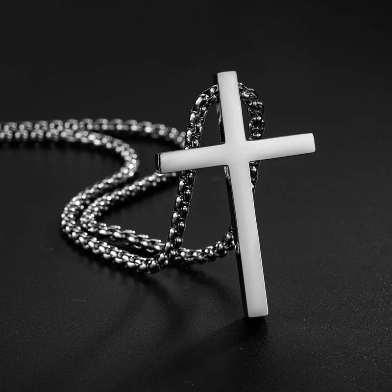 Stainless Steel Cross Pendant Necklace for Men & Women