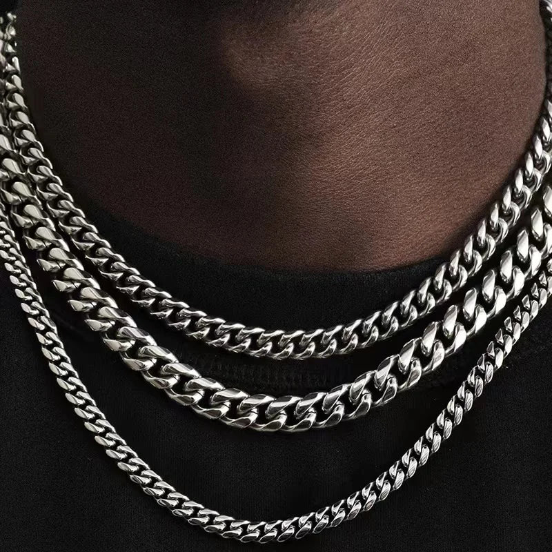 Punk Stainless Steel Cuban Chain Necklace