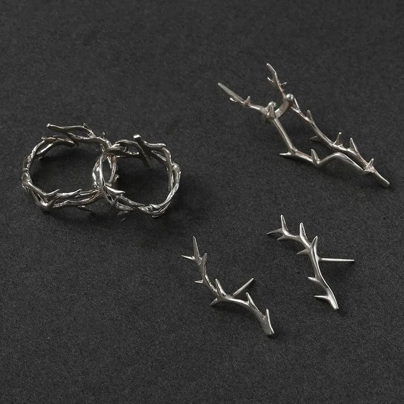 Punk Irregular Thorn Couple Ring