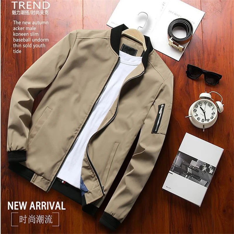 Men’s Slim Fit Bomber Jacket Windbreaker