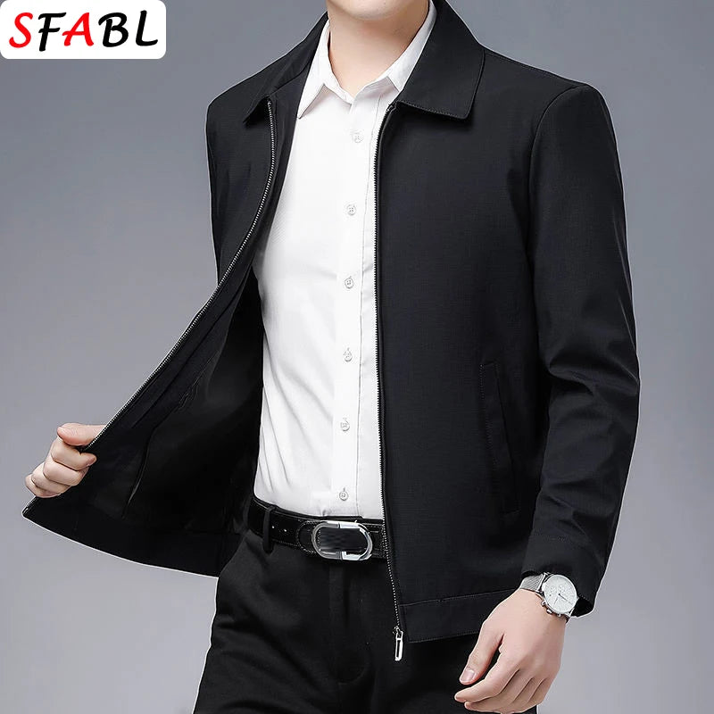 Men's Casual Business Blazer - Luxury Solid Color Jacket