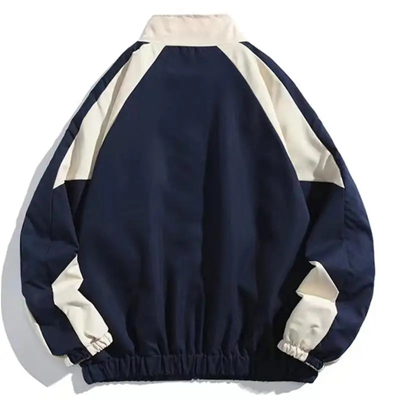 Hip Hop Varsity Jacket - Color Block Patchwork Windbreaker